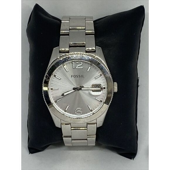 Fossil FS4735 Men Silver Stainless Steel Analog Dial Quartz Genuine Watch HK1099 - Picture 1 of 12